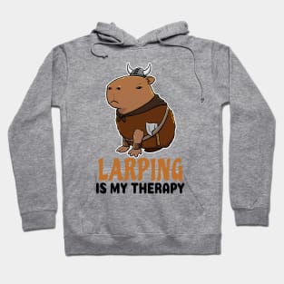 Larping is my therapy Capybara Viking Hoodie